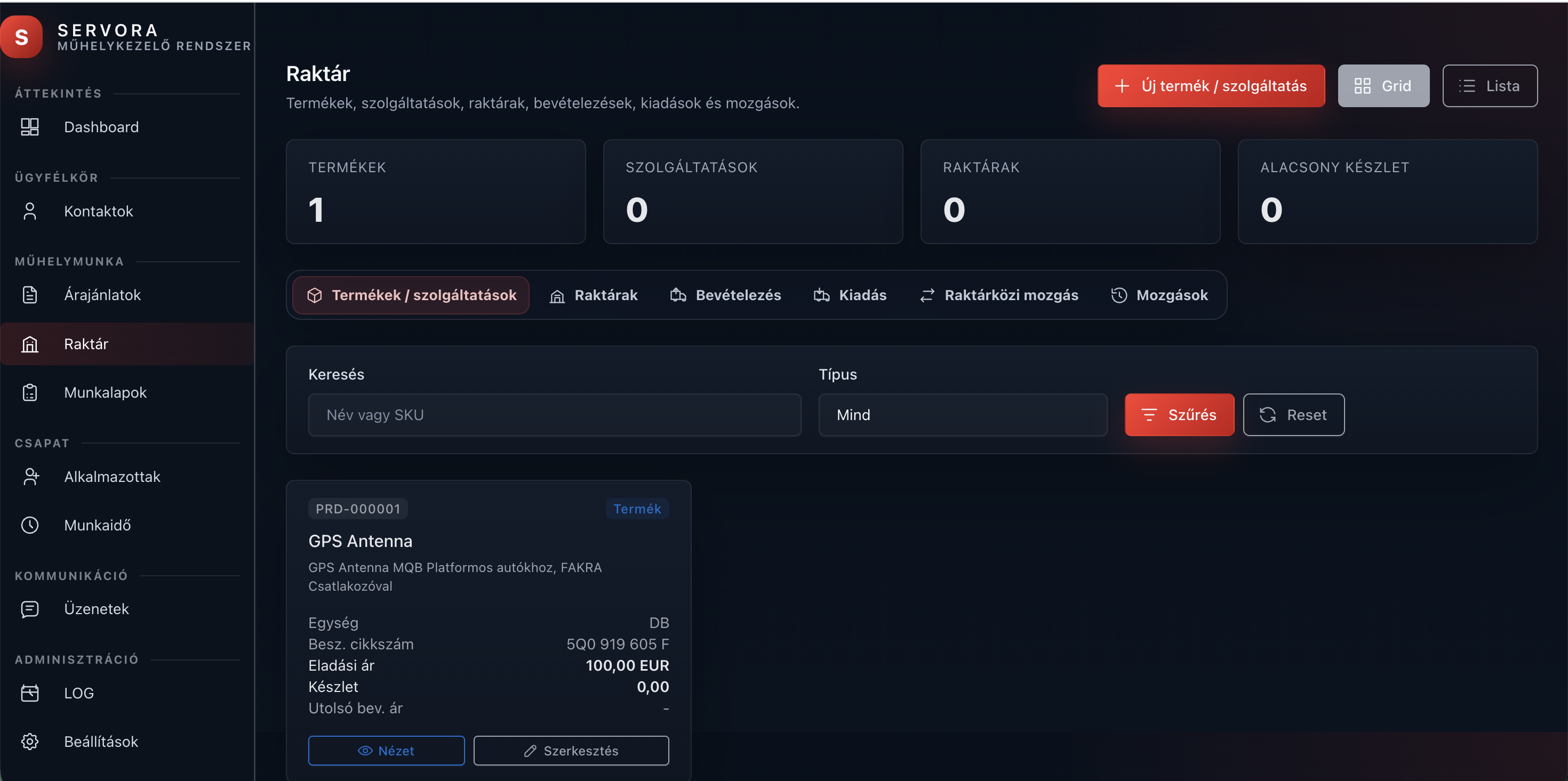 Produkty, skladové karty a skladové operácie